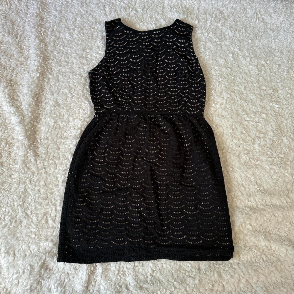 Black dress with nude lining